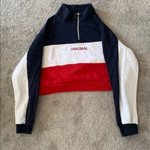 H&M half-zip sweater crop top